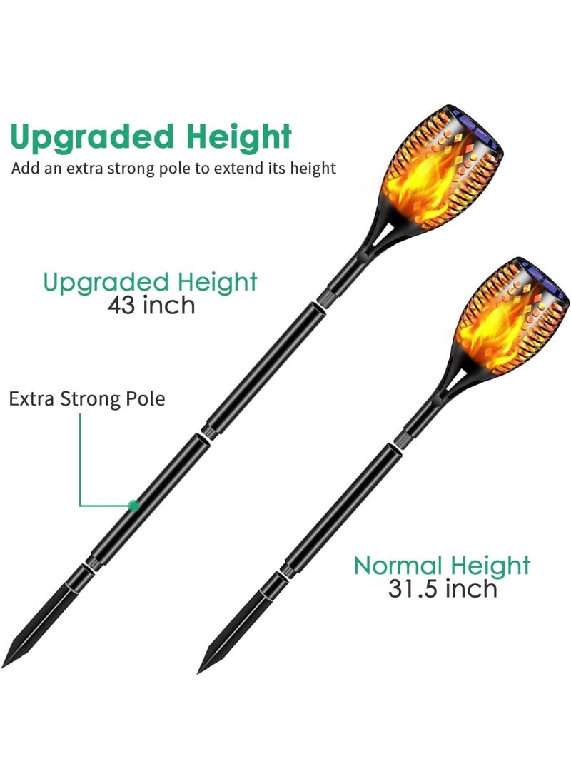 TomCare Solar Flame Torch Lights Outdoor – 43 Inch Waterproof Solar Garden Lights with Realistic Flickering Flame, 96 LED Dusk to Dawn Auto On/Off Landscape Pathway Lighting for Patio, Yard, Driveway & Walkway - Image 4